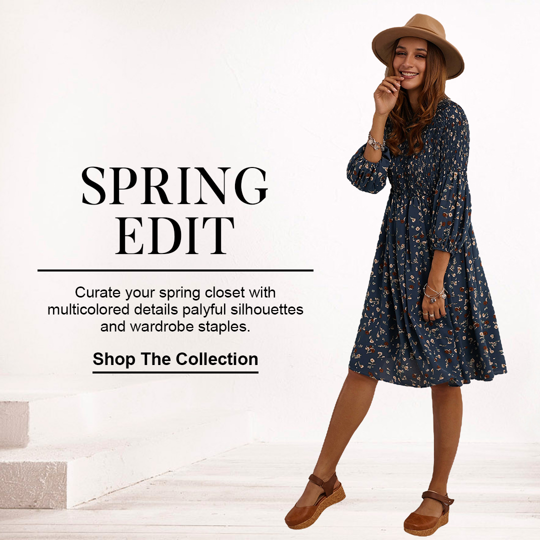 SPRING EDIT Curate your spring closet with multicolored details palyful silhouettes and wardrobe staples. Shop The Collection 